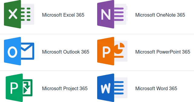 Unofficial Microsoft Office 365 logos supported by this project.